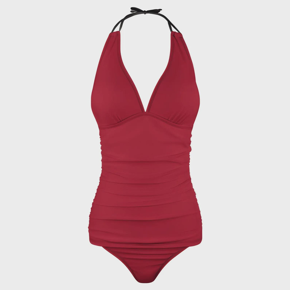 Retro Chic Classic Active Split Surf Tankini Swimsuit - Burgundy & Other Colours