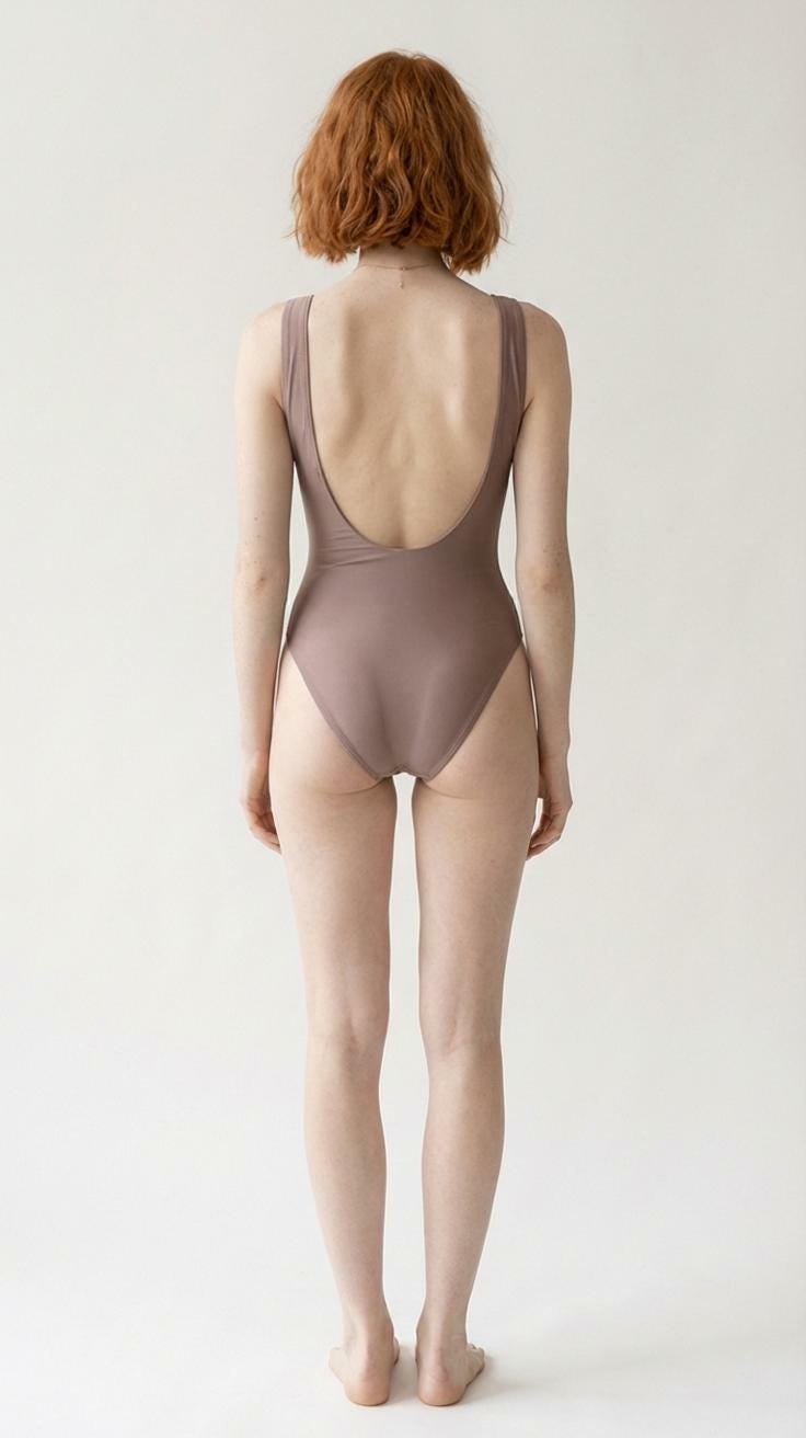 Retro Brown 1970s Stripy One-Piece Swimsuit Backless Scoop Neck Groovy Mod Vintage-Inspired, 3 Colours