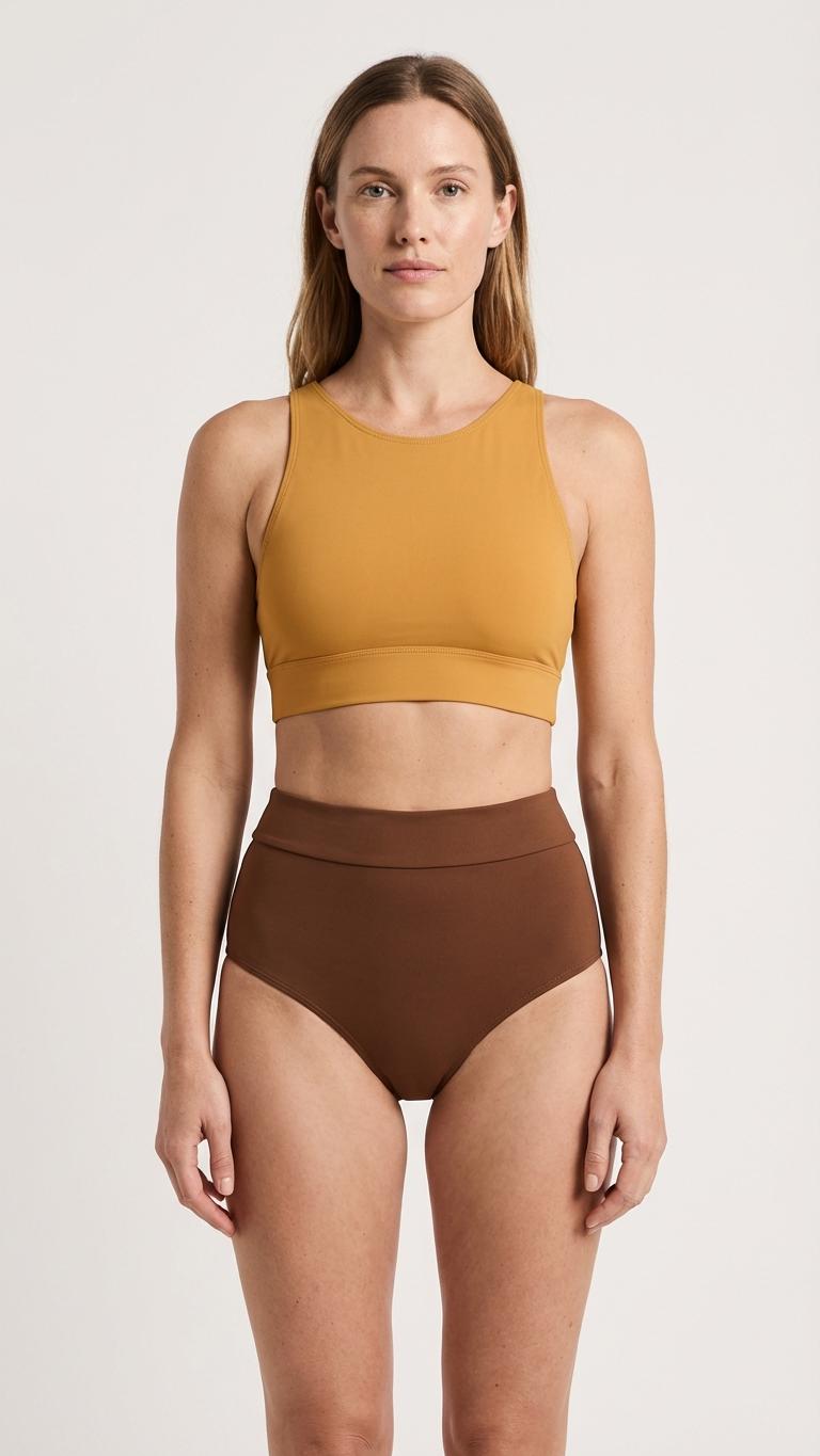 Racerback Bikini: High-Waisted Retro Two-Piece Swimsuit in Various Colours