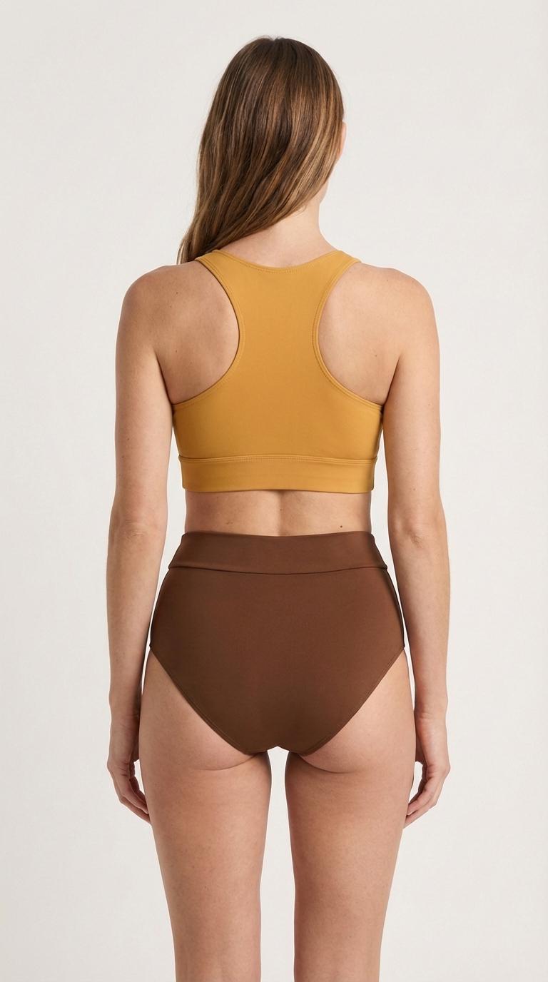Racerback Bikini: High-Waisted Retro Two-Piece Swimsuit in Various Colours