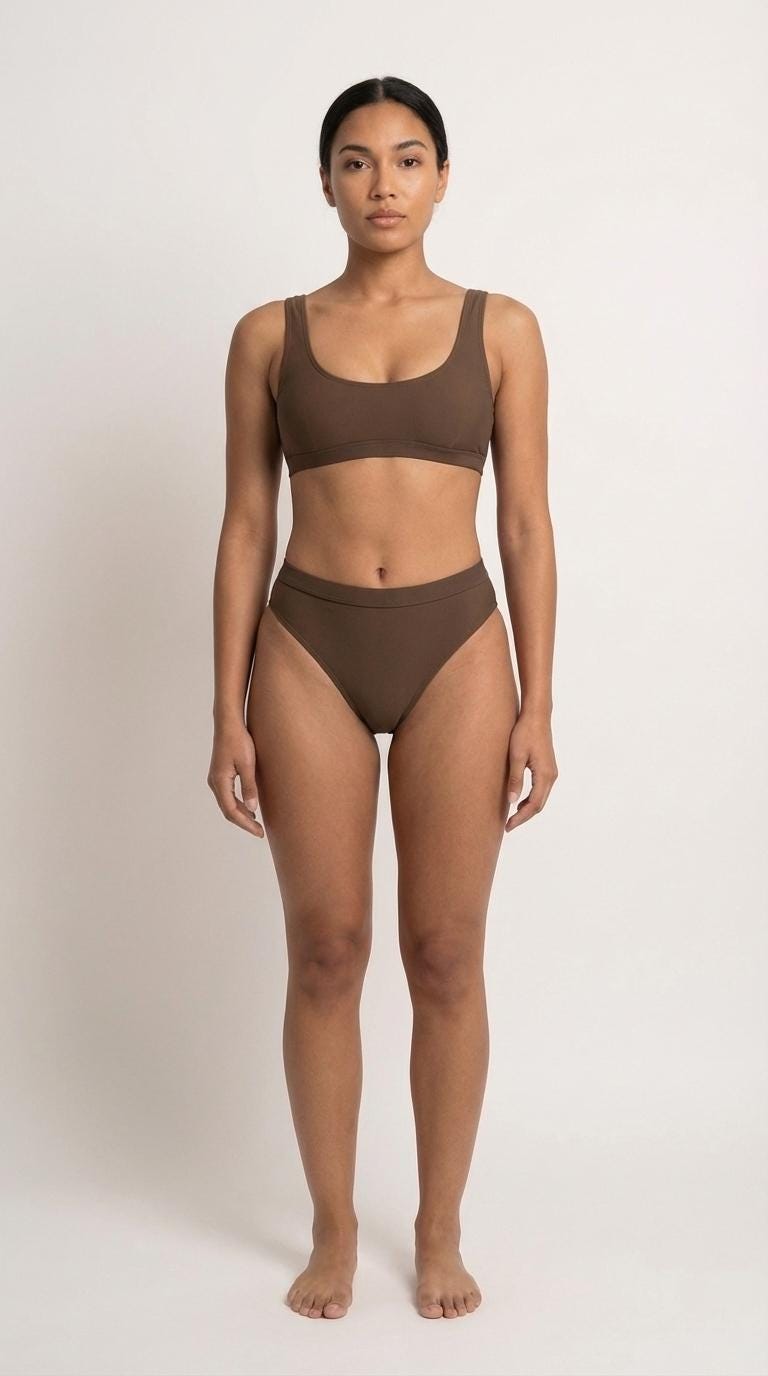 Chocolate Brown Sporty Sexy Surfing Bikini – High-Waisted Swimsuit, Scoop-Neck Crop-Top, Flattering High-Leg