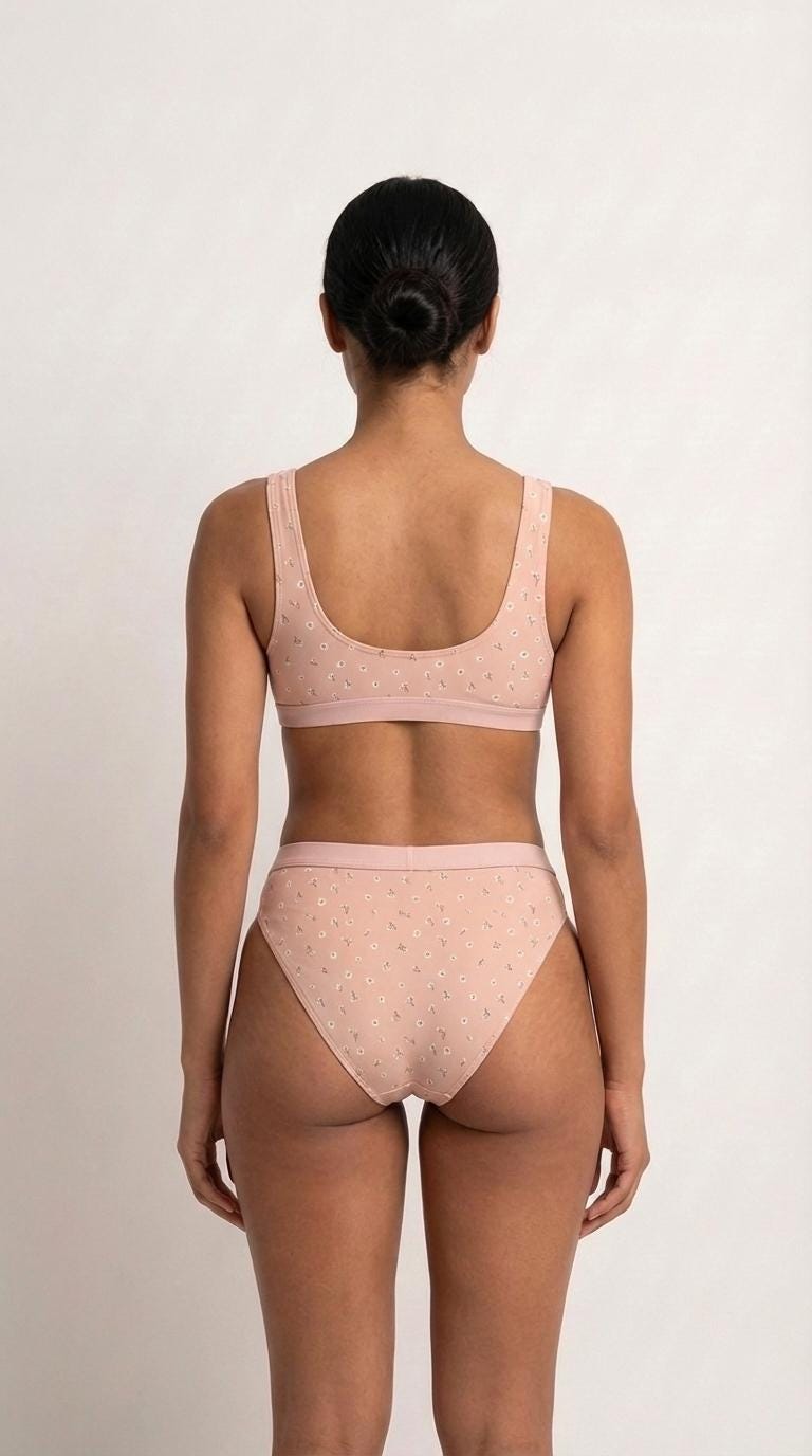 Retro Pink Floral Sporty Sexy Surfing Bikini – High-Waisted Swimsuit, Scoop-Neck Crop-Top, Flattering High-Leg