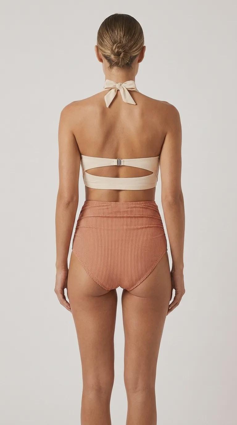 Retro High-Waisted Bikini | Pin-Up Striped Halter Swimsuit