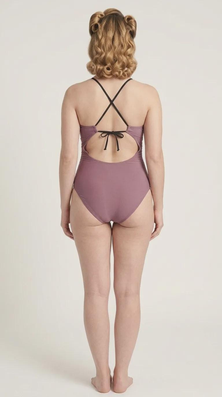 Halter Keyhole Cut-Out One-Piece Swimsuit, Lace-Up Back & Tummy Control, Retro Purple and Other Colours