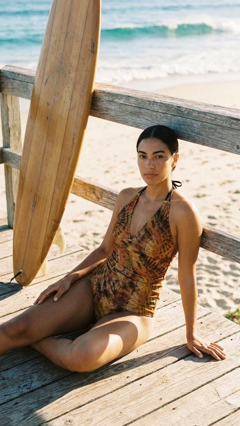 Boho Tie Dye Halter Tankini Swimsuit | V-Neck Two-Piece Swimwear