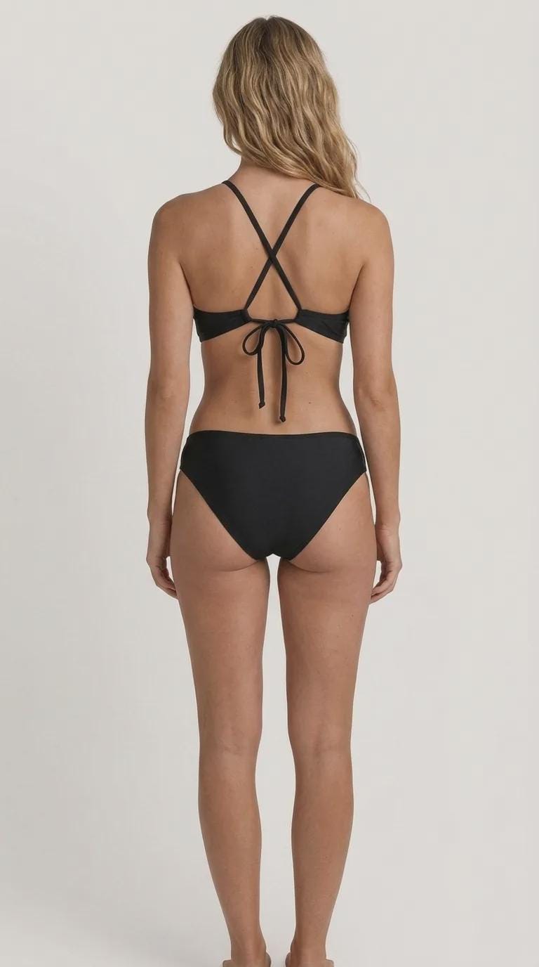 Halter Adjustable Keyhole Cut-Out Bikini Set with Lace-Up Back | Black