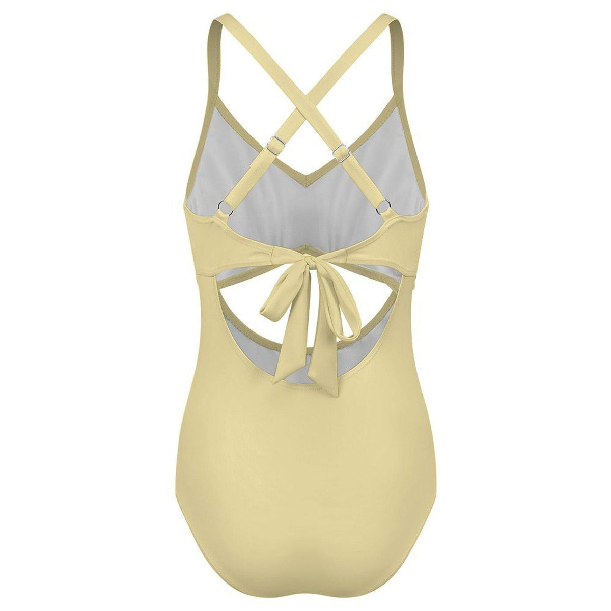 Buttermilk Cut-Out One-Piece Swimsuit, Lace-Up Back & Ruching, Pin-Up Vibes