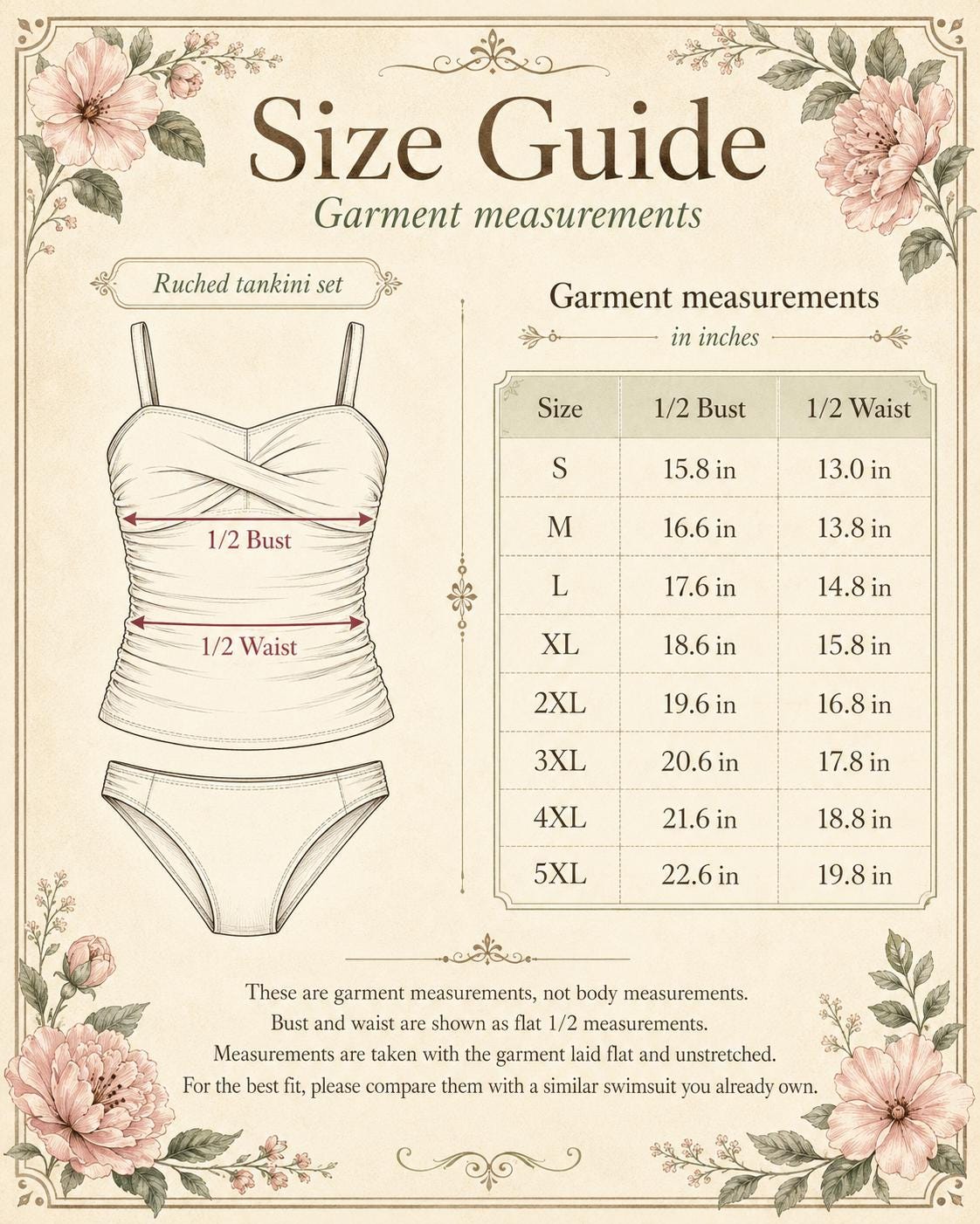 Chic Beige Tankini with Tummy Control, Elegant Ruched Swimwear, S to 5XL
