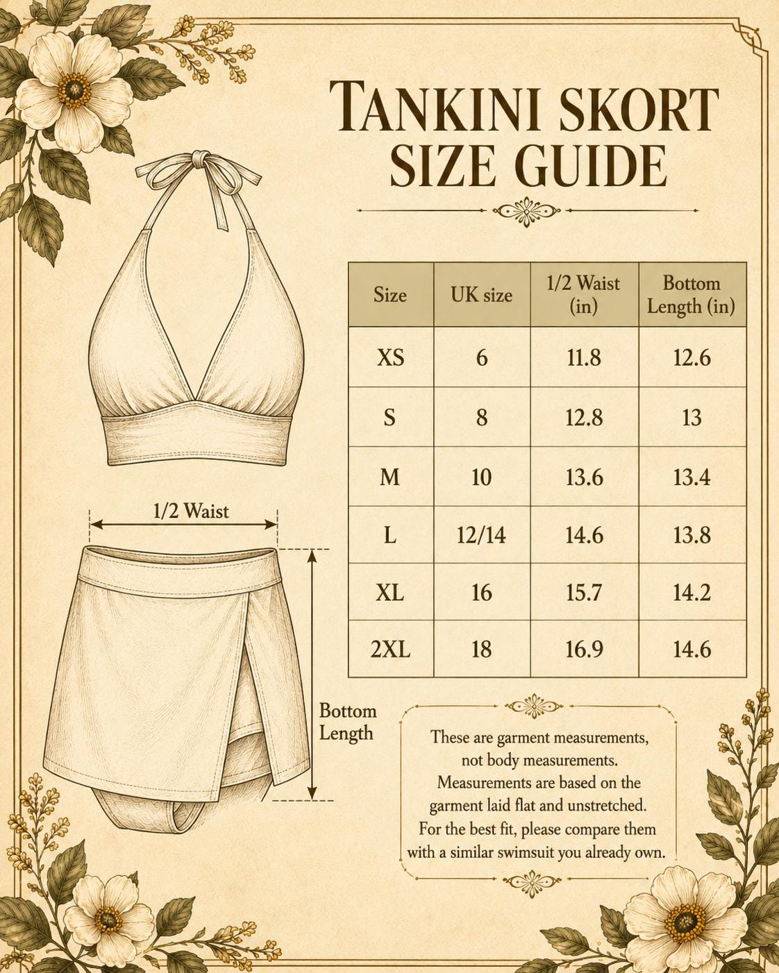 Green & Pink Vintage Mid-Century Mod Retro Halter Tankini Skort Swim Set -Integrated Bottoms