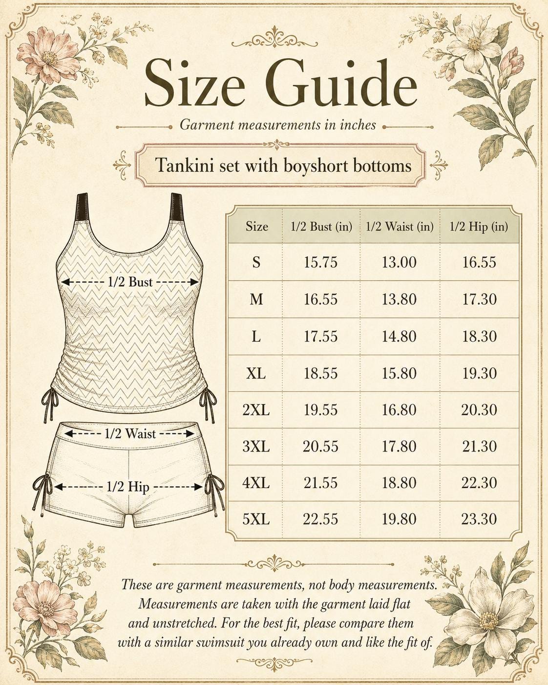 Drawstring Tankini Two-Piece Swimsuit, Boy Short Bottoms, Adjustable Criss-Cross Back Straps, Retro Brown Gingham