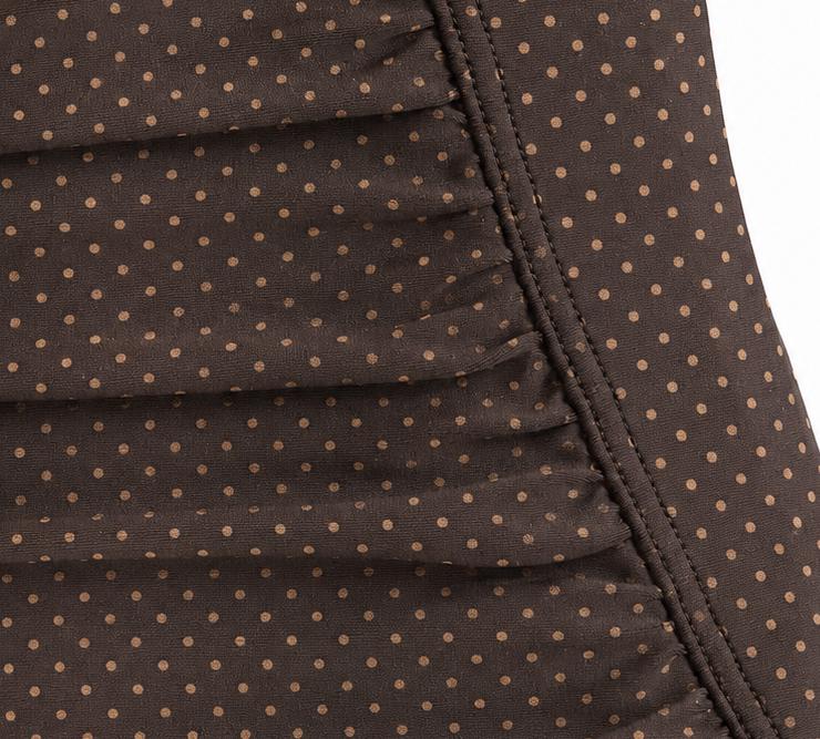 Retro Ruched Supportive Lined One-Piece Swimsuit, Delicate Brown Polka-Dot