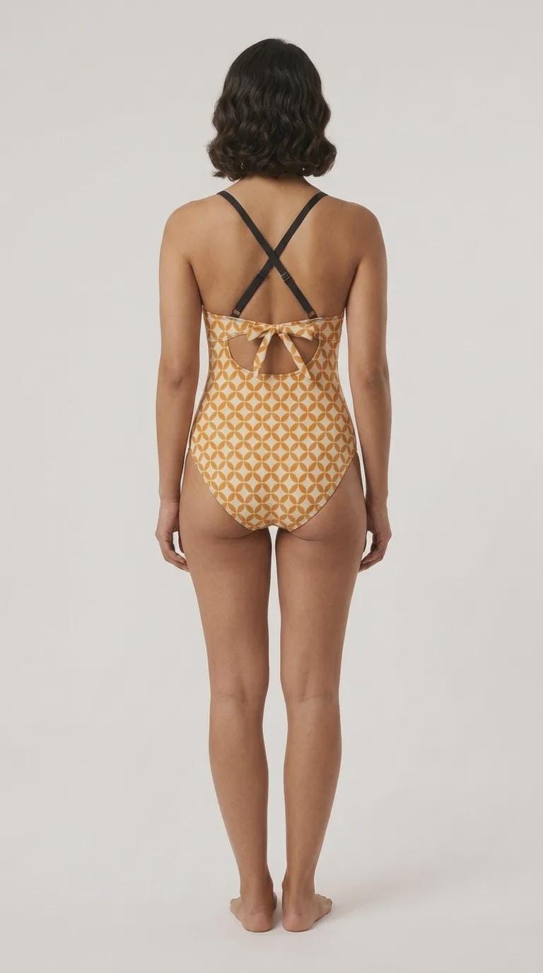 Retro One-Piece Swimsuit, Ruched Wrap-Front Bathing Suit, Backless Cross Strap Swimwear, Vintage-Inspired Swimsuit