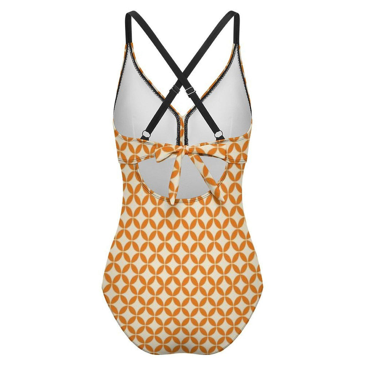 Retro One-Piece Swimsuit, Ruched Wrap-Front Bathing Suit, Backless Cross Strap Swimwear, Vintage-Inspired Swimsuit