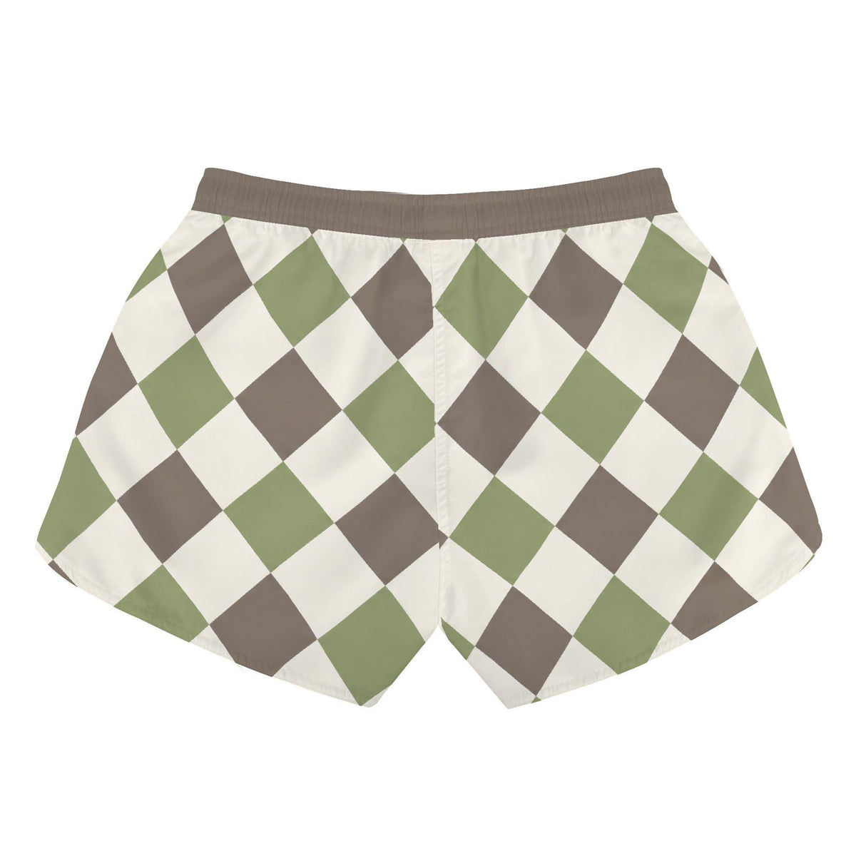 Lightweight Women’s Swim Board Shorts, Drawstring Beach-Shorts with Pockets | Retro Harlequin - Shorts Only