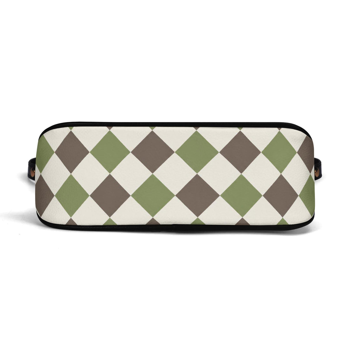 Retro Argyle Printed Shoulder Bag, Groovy Boho Vegan Leather Handbag with Chain