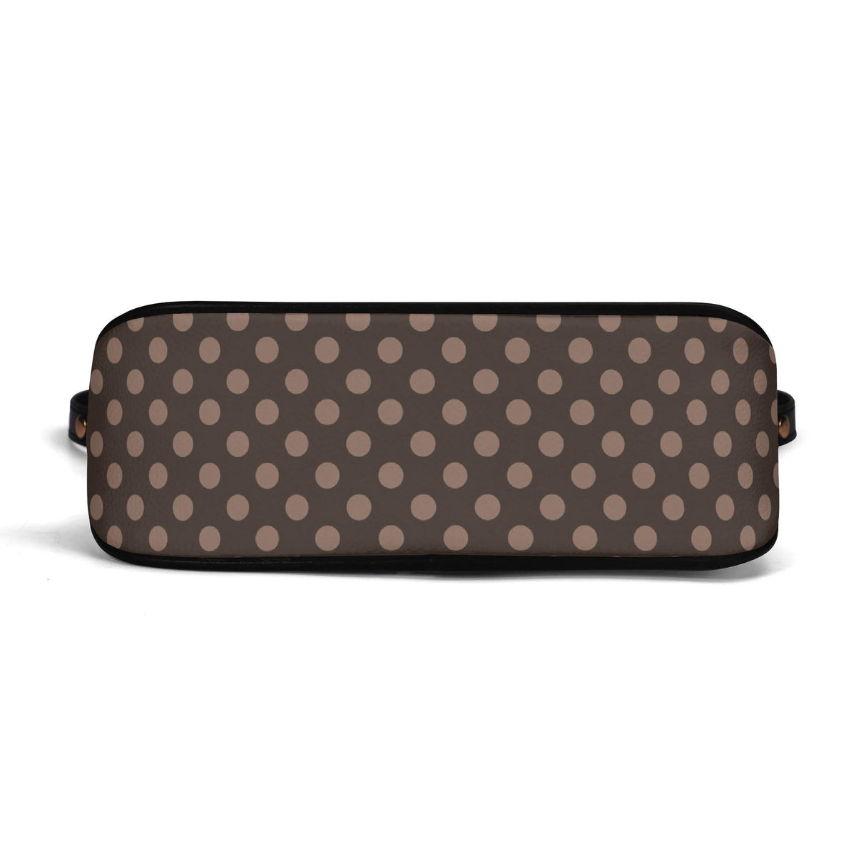 Retro Brown Polka Dot Printed Shoulder Bag, Rustic Boho Vegan Leather Handbag with Chain