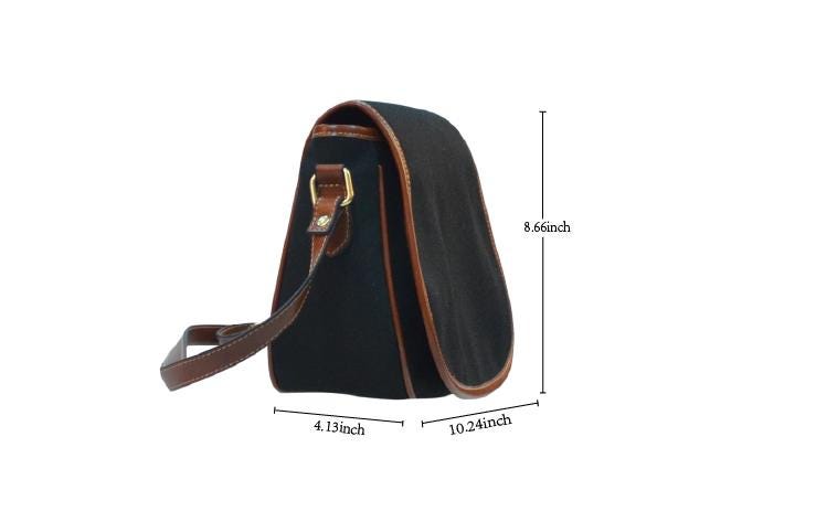 Vintage Saddle Crossbody Bag, Retro Boho Shoulder Purse - Mid-Century Mod Pattern