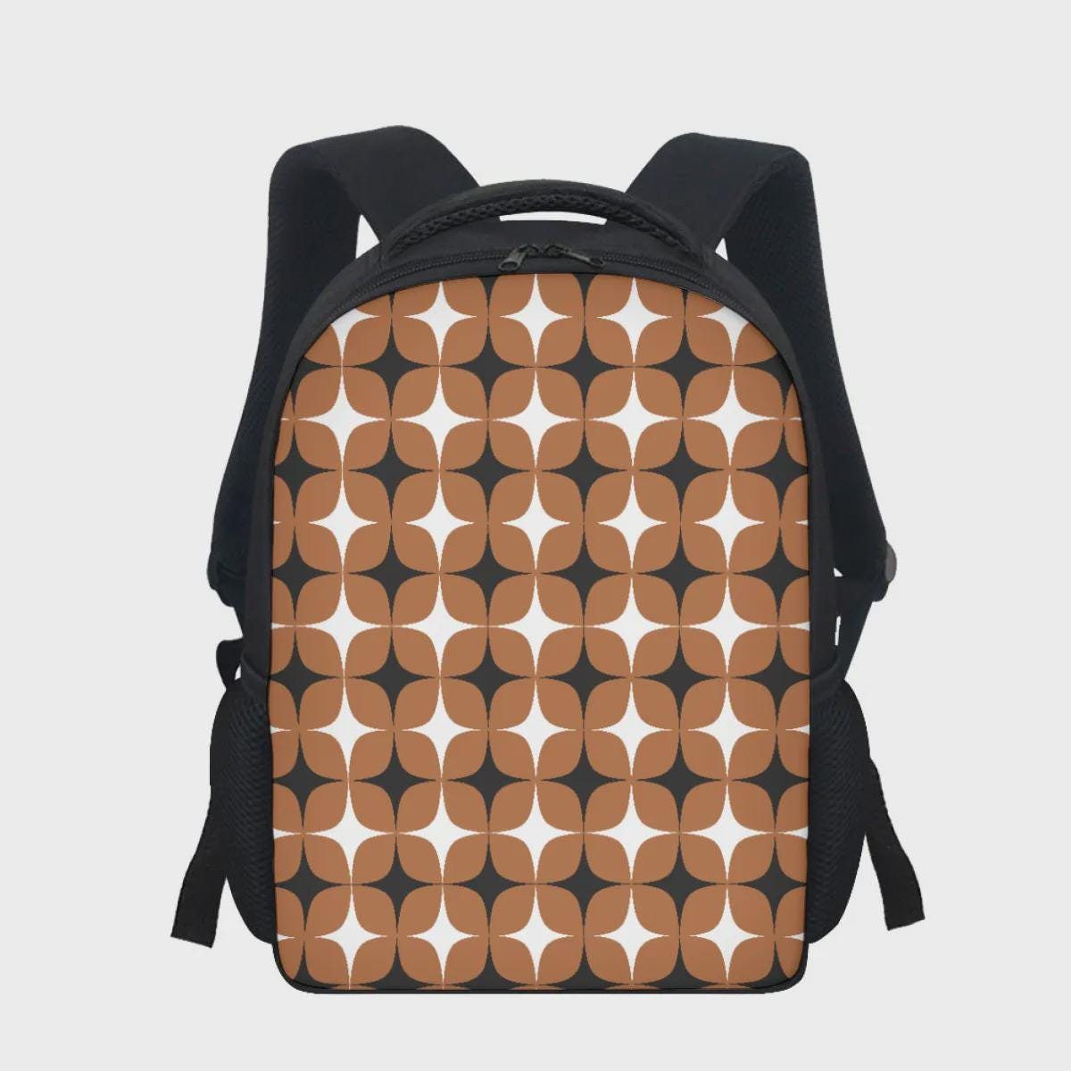 Vampire Art Mid Century-Inspired Student Backpack available in 3 sizes - Terracotta Brown