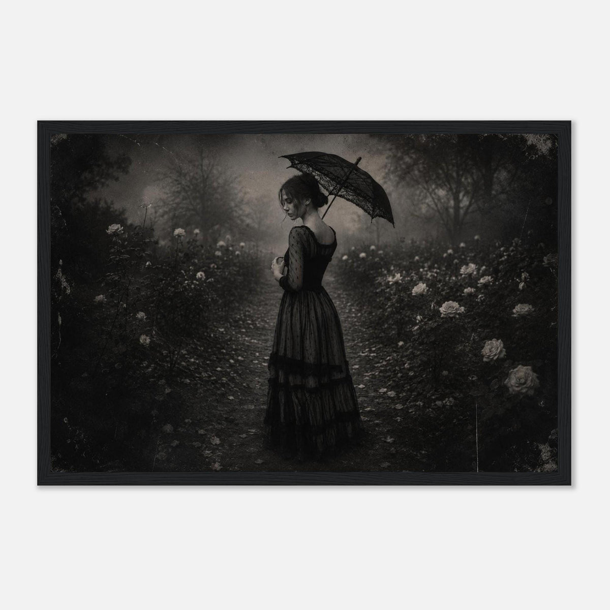 Victorian Gothic Wall-Art, Dark Romantic Print, Faux-Vintage Dark Academia Poster, Framed or Unframed