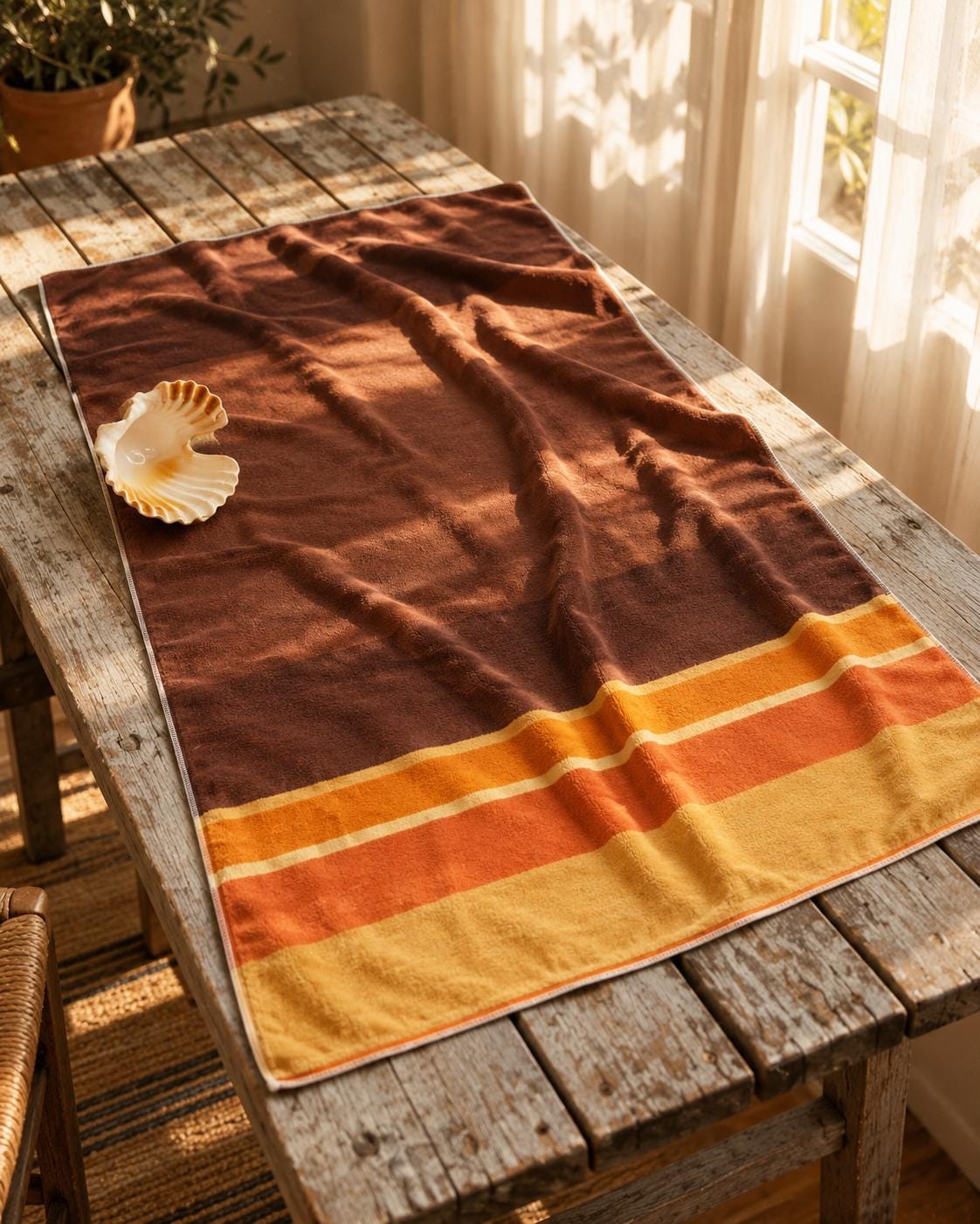 Retro 70s Beach Towel, Large Vintage-Style Polyester Quick-Dry Terry Pool Towel, Various Designs