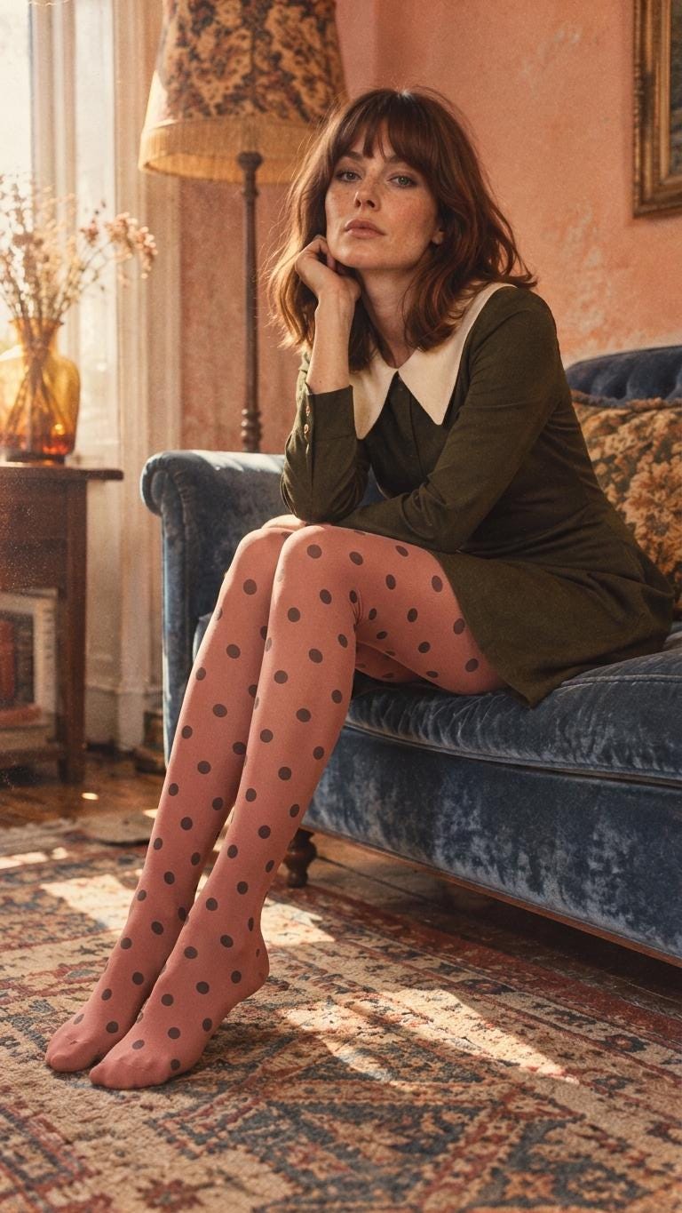 Retro Patterned Tights 2-Pack, Mix and Match Designs, Lightweight Stretch Hosiery
