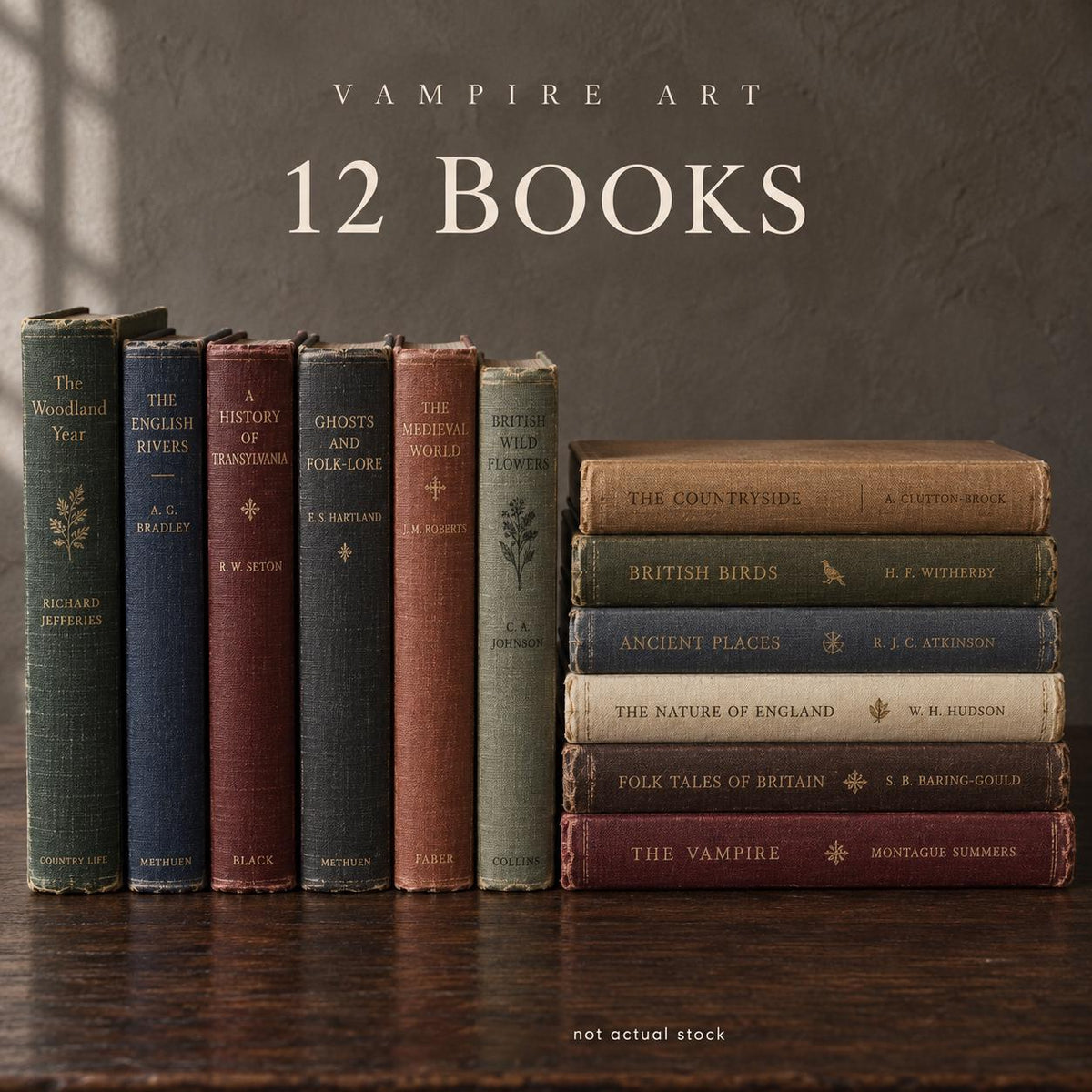 Vintage Book Bundles by Colour, Dark Academia Decor, Decorative Hardback Books, UK