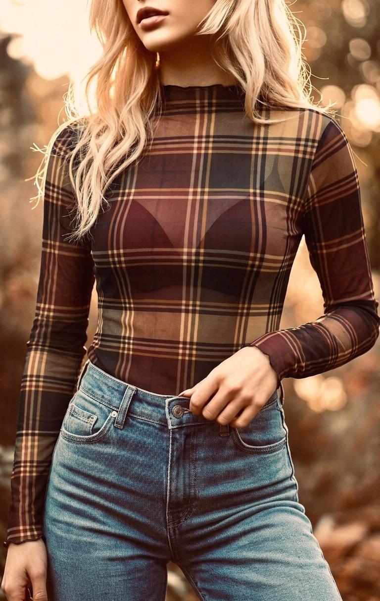Y2K Women’s Retro Mesh Top, Sheer Long-Sleeve Shirt, Vintage-Inspired Statement Tee - Dark Academia Styles