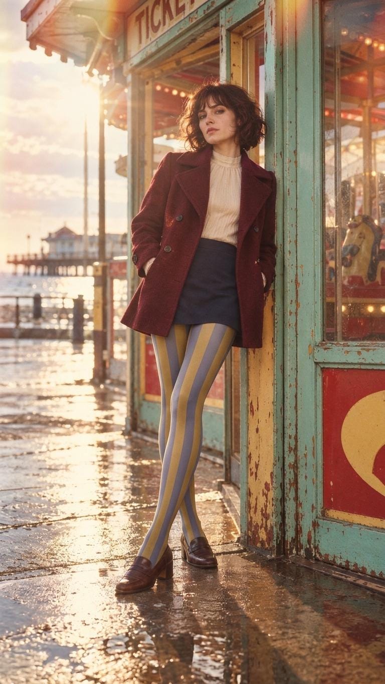 Retro Patterned Tights 2-Pack, Mix and Match Designs, Lightweight Stretch Hosiery