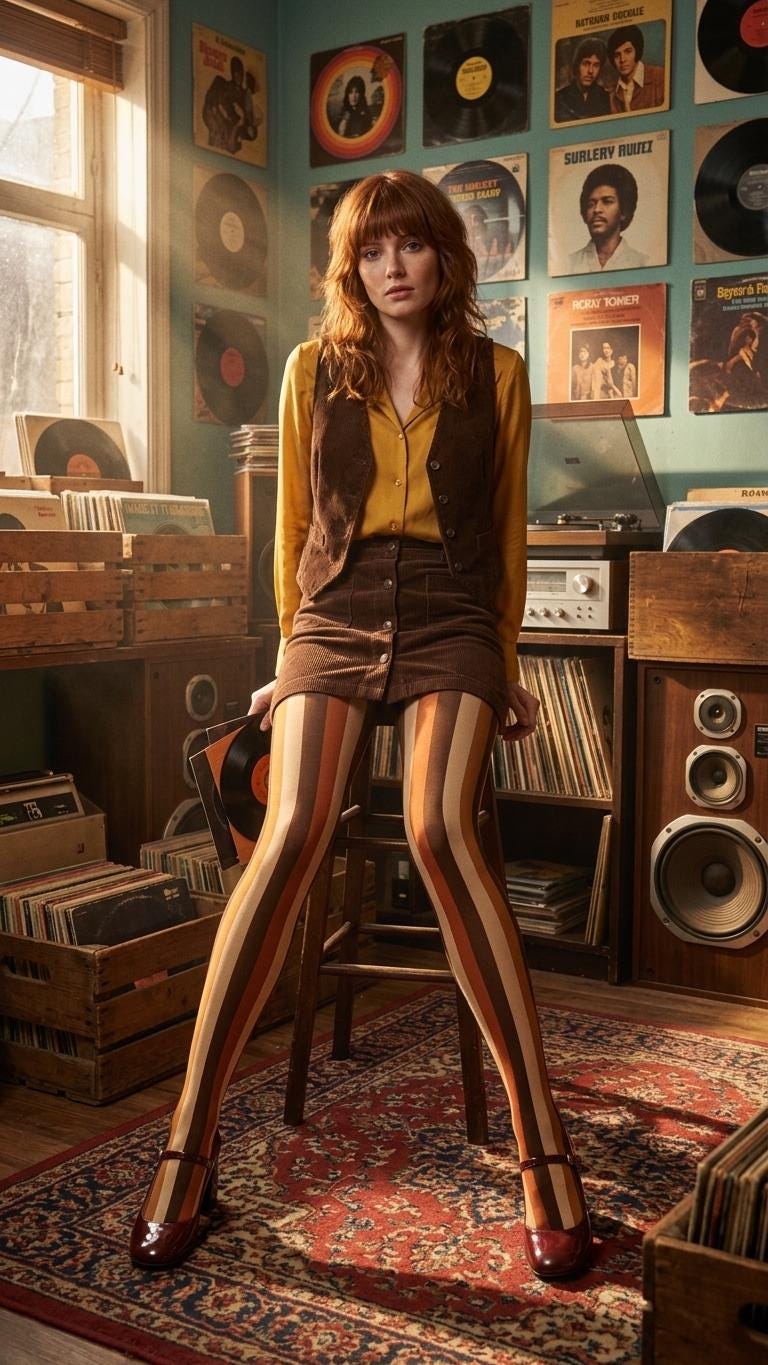 Retro Patterned Tights 2-Pack, Mix and Match Designs, Lightweight Stretch Hosiery