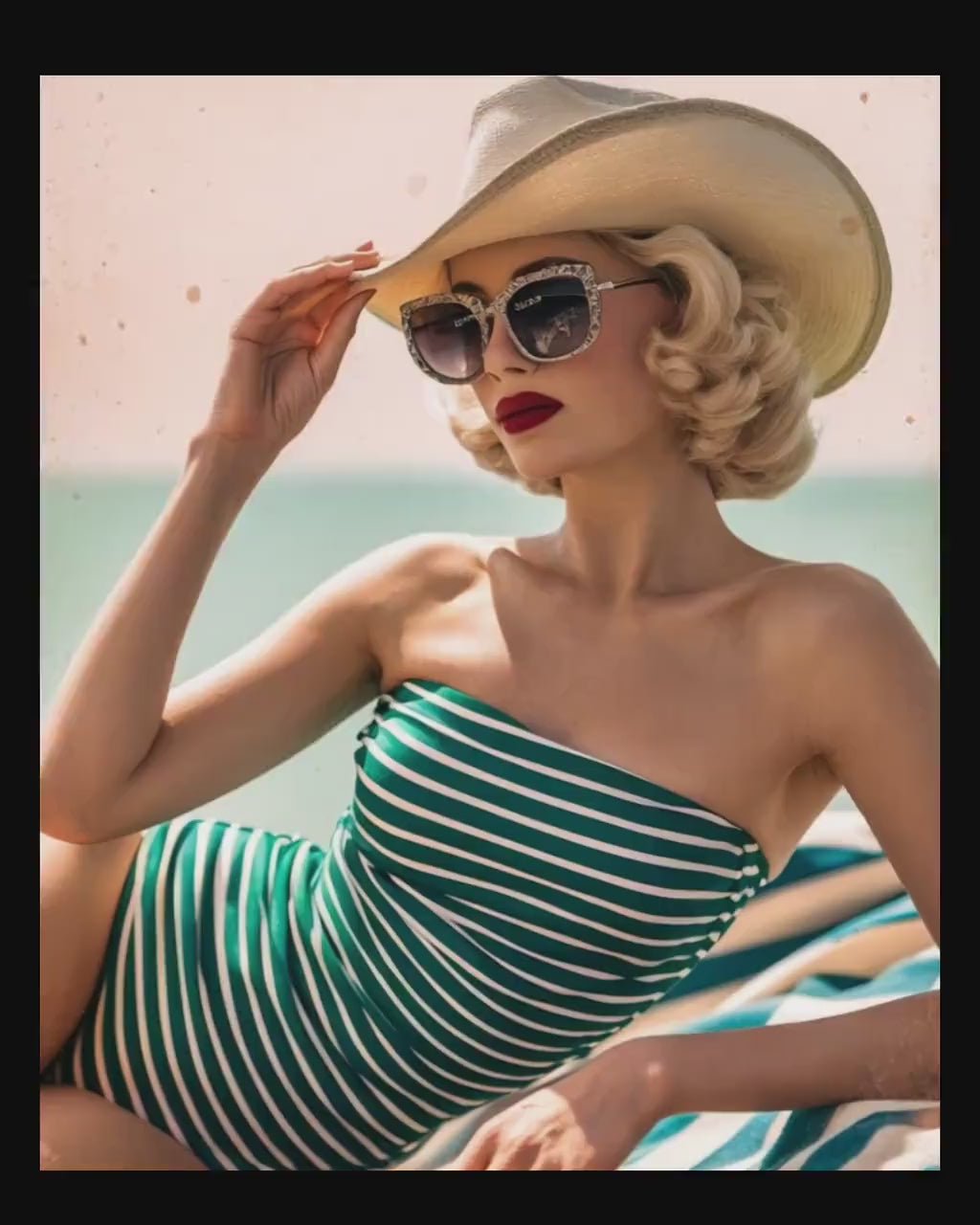Luxury Handmade Retro Strapless Swimsuit | 1950s-Inspired | Sustainable Stylish Bodysuit | UK-Made | XS-4XL | Mid-Century Striped Colours