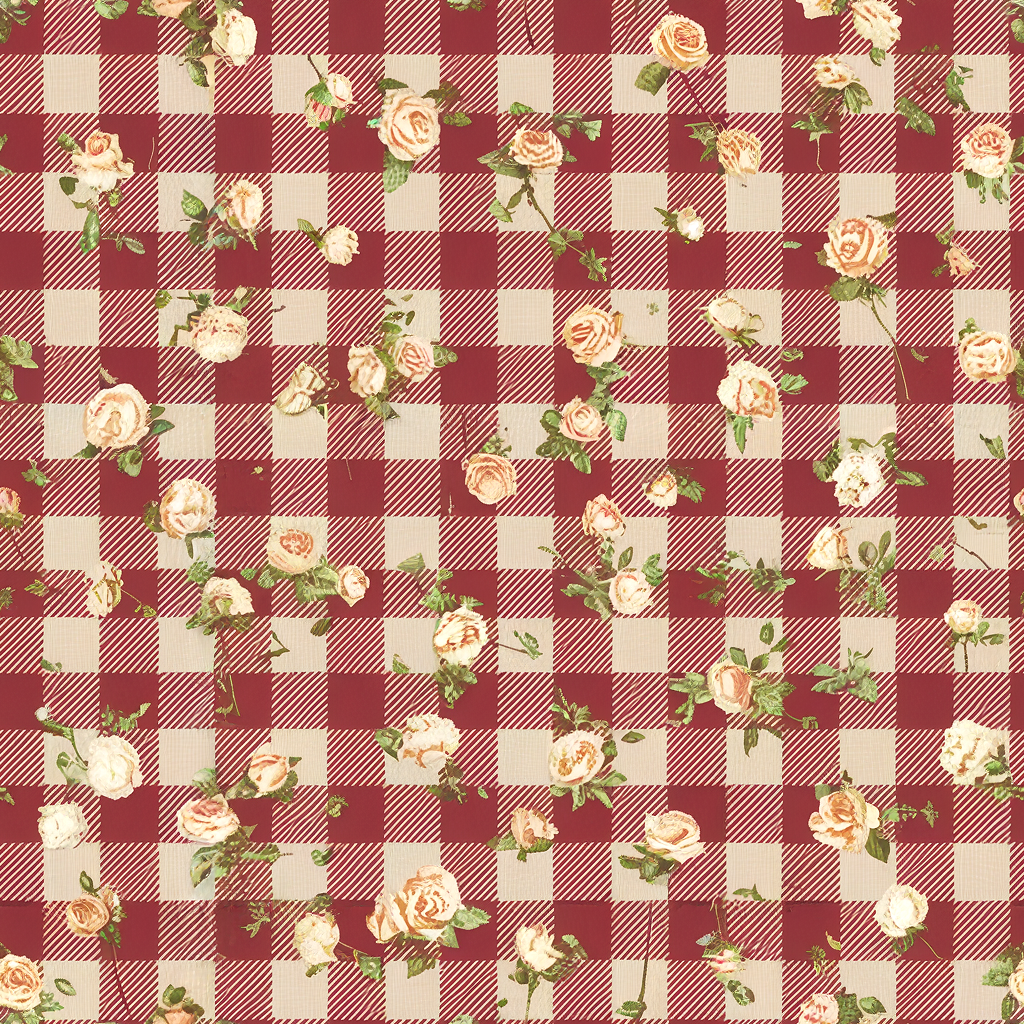 Vampire Art Edgy Trendsetter Maxi Skirt With Pockets - Retro Red Floral Gingham