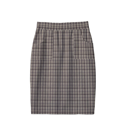 Vampire Art Dark Academia Brown & Cream Preppy Women's Short Pencil Skirt