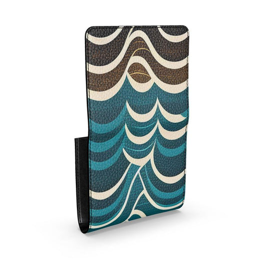 Vampire Art Grunge Waves Small Leather Foldover Purse