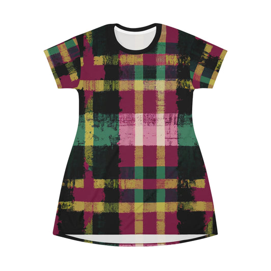 Vampire Art Grunge Scottish Tartan T-Shirt Dress