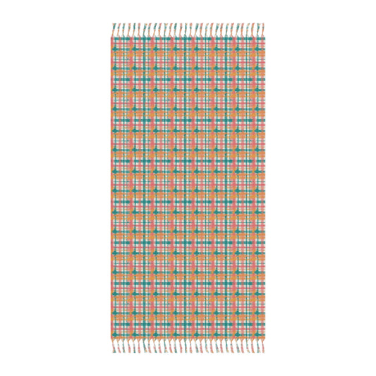 Vampire Art Grunge Orange Scottish Tartan Boho Beach Cloth Towel