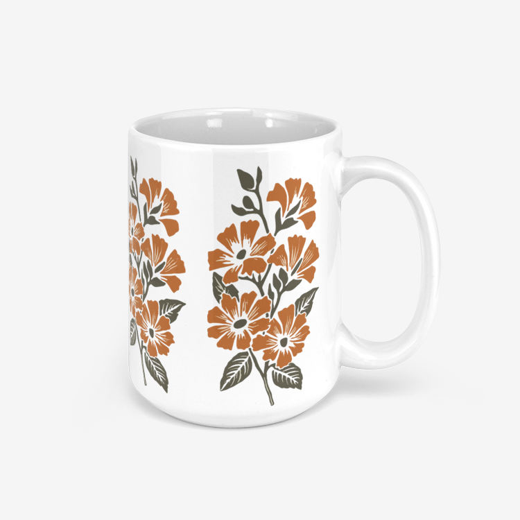 Vampire Art Retro Surf Sixties Orange Classic Glossy Mug