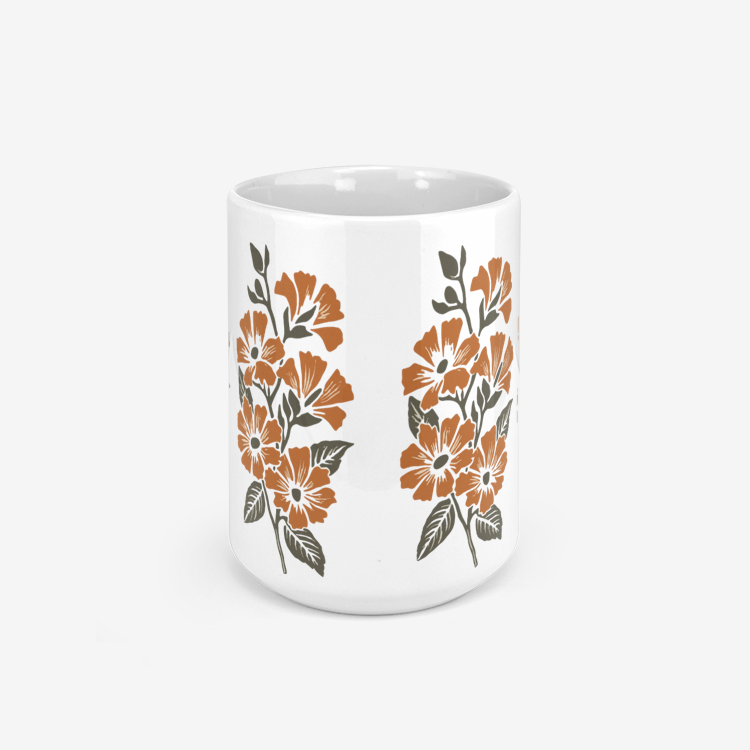 Vampire Art Retro Surf Sixties Orange Classic Glossy Mug