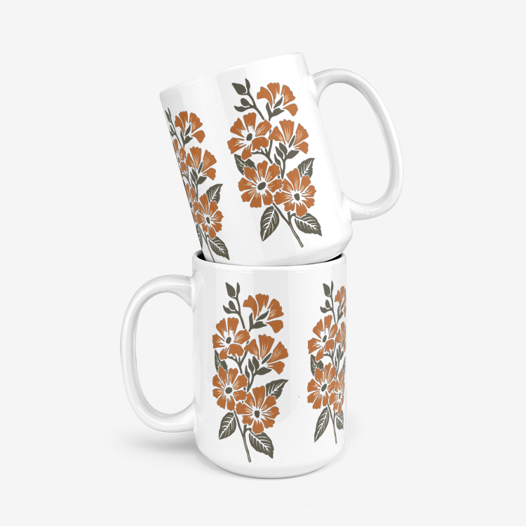 Vampire Art Retro Surf Sixties Orange Classic Glossy Mug