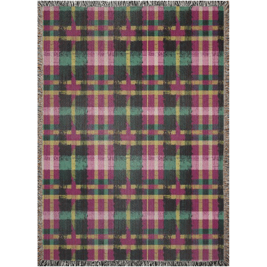 Vampire Art Grunge Premium 100% Cotton Soft Woven Blankets/Throws - Scottish Tartan